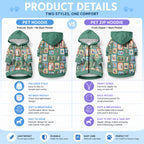 Australia Wildlife Christmas Stamp Pet Hoodie Green Aussie Native Animal Seamless Pattern