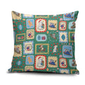 Australia Wildlife Christmas Stamp Pillow Cover Green Aussie Native Animal Seamless Pattern