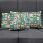 Australia Wildlife Christmas Stamp Pillow Cover Green Aussie Native Animal Seamless Pattern