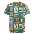 Australia Wildlife Christmas Stamp Rugby Jersey Green Aussie Native Animal Seamless Pattern