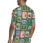 Australia Wildlife Christmas Stamp Rugby Jersey Green Aussie Native Animal Seamless Pattern