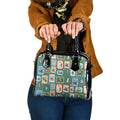 Australia Wildlife Christmas Stamp Shoulder Handbag Green Aussie Native Animal Seamless Pattern