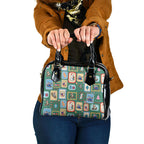 Australia Wildlife Christmas Stamp Shoulder Handbag Green Aussie Native Animal Seamless Pattern