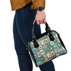 Australia Wildlife Christmas Stamp Shoulder Handbag Green Aussie Native Animal Seamless Pattern