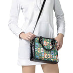 Australia Wildlife Christmas Stamp Shoulder Handbag Green Aussie Native Animal Seamless Pattern