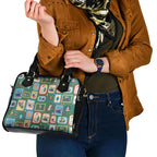 Australia Wildlife Christmas Stamp Shoulder Handbag Green Aussie Native Animal Seamless Pattern