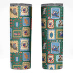 Australia Wildlife Christmas Stamp Skinny Tumbler Green Aussie Native Animal Seamless Pattern