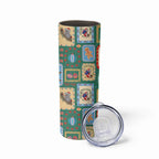 Australia Wildlife Christmas Stamp Skinny Tumbler Green Aussie Native Animal Seamless Pattern