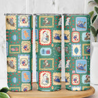 Australia Wildlife Christmas Stamp Skinny Tumbler Green Aussie Native Animal Seamless Pattern