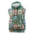 Australia Wildlife Christmas Stamp Sleeveless Hoodie Green Aussie Native Animal Seamless Pattern