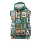 Australia Wildlife Christmas Stamp Sleeveless Hoodie Green Aussie Native Animal Seamless Pattern