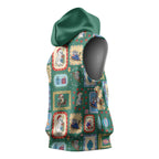 Australia Wildlife Christmas Stamp Sleeveless Hoodie Green Aussie Native Animal Seamless Pattern