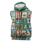 Australia Wildlife Christmas Stamp Sleeveless Zip Hoodie Green Aussie Native Animal Seamless Pattern