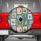Australia Wildlife Christmas Stamp Spare Tire Cover Green Aussie Native Animal Seamless Pattern