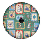 Australia Wildlife Christmas Stamp Spare Tire Cover Green Aussie Native Animal Seamless Pattern