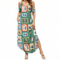 Australia Wildlife Christmas Stamp Summer Maxi Dress Green Aussie Native Animal Seamless Pattern