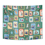 Australia Wildlife Christmas Stamp Tapestry Green Aussie Native Animal Seamless Pattern