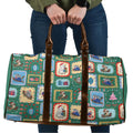 Australia Wildlife Christmas Stamp Travel Bag Green Aussie Native Animal Seamless Pattern