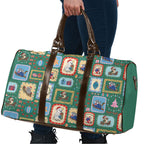 Australia Wildlife Christmas Stamp Travel Bag Green Aussie Native Animal Seamless Pattern