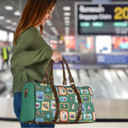 Australia Wildlife Christmas Stamp Travel Bag Green Aussie Native Animal Seamless Pattern