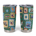 Australia Wildlife Christmas Stamp Tumbler Cup Green Aussie Native Animal Seamless Pattern
