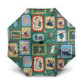 Australia Wildlife Christmas Stamp Umbrella Green Aussie Native Animal Seamless Pattern