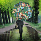 Australia Wildlife Christmas Stamp Umbrella Green Aussie Native Animal Seamless Pattern