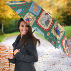 Australia Wildlife Christmas Stamp Umbrella Green Aussie Native Animal Seamless Pattern