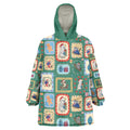Australia Wildlife Christmas Stamp Wearable Blanket Hoodie Green Aussie Native Animal Seamless Pattern