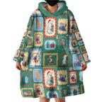 Australia Wildlife Christmas Stamp Wearable Blanket Hoodie Green Aussie Native Animal Seamless Pattern