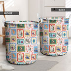 Australia Wildlife Christmas Stamp Laundry Basket Pink Aussie Native Animal Seamless Pattern