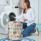 Australia Wildlife Christmas Stamp Laundry Basket Pink Aussie Native Animal Seamless Pattern