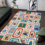 Australia Wildlife Christmas Stamp Area Rug Pink Aussie Native Animal Seamless Pattern