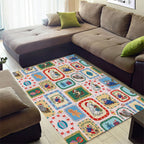 Australia Wildlife Christmas Stamp Area Rug Pink Aussie Native Animal Seamless Pattern