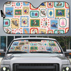 Australia Wildlife Christmas Stamp Auto Sun Shade Pink Aussie Native Animal Seamless Pattern