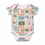 Australia Wildlife Christmas Stamp Baby Onesie Pink Aussie Native Animal Seamless Pattern