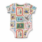 Australia Wildlife Christmas Stamp Baby Onesie Pink Aussie Native Animal Seamless Pattern
