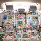 Australia Wildlife Christmas Stamp Back Car Seat Cover Pink Aussie Native Animal Seamless Pattern