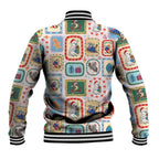 Australia Wildlife Christmas Stamp Baseball Jacket Pink Aussie Native Animal Seamless Pattern