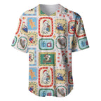 Australia Wildlife Christmas Stamp Baseball Jersey Pink Aussie Native Animal Seamless Pattern