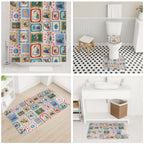 Australia Wildlife Christmas Stamp Bathroom Set Pink Aussie Native Animal Seamless Pattern