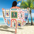 Australia Wildlife Christmas Stamp Beach Blanket Pink Aussie Native Animal Seamless Pattern