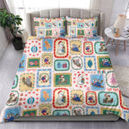 Australia Wildlife Christmas Stamp Bedding Set Pink Aussie Native Animal Seamless Pattern