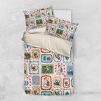 Australia Wildlife Christmas Stamp Bedding Set Pink Aussie Native Animal Seamless Pattern
