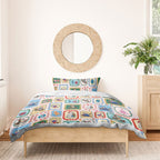 Australia Wildlife Christmas Stamp Bedding Set Pink Aussie Native Animal Seamless Pattern