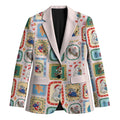 Australia Wildlife Christmas Stamp Blazer Pink Aussie Native Animal Seamless Pattern