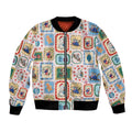 Australia Wildlife Christmas Stamp Bomber Jacket Pink Aussie Native Animal Seamless Pattern