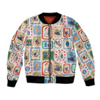 Australia Wildlife Christmas Stamp Bomber Jacket Pink Aussie Native Animal Seamless Pattern