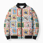 Australia Wildlife Christmas Stamp Bomber Puffer Jacket Pink Aussie Native Animal Seamless Pattern