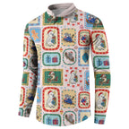 Australia Wildlife Christmas Stamp Button Sweatshirt Pink Aussie Native Animal Seamless Pattern